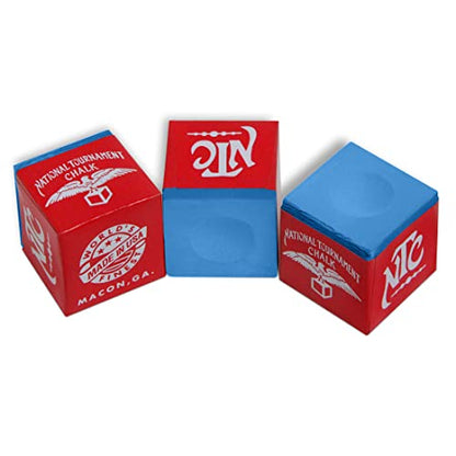 Silver Cup National Tournament Pool cue Billiard Premium Chalk - ONE Dozen - color: Tournament Blue