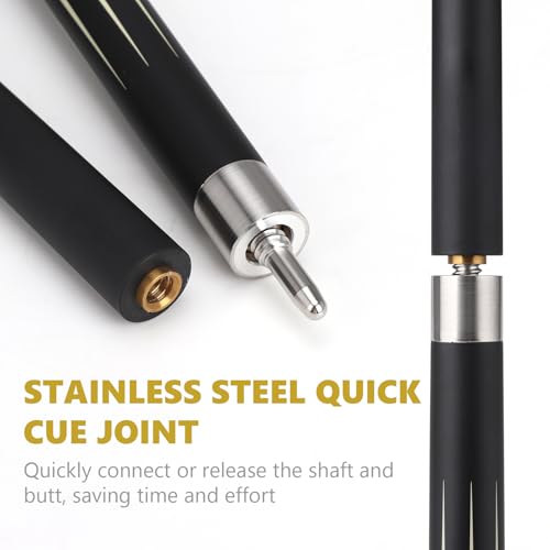 Professional Pool Cue Stick with Case, Pool Cue Stick 2-Piece Glass Fiber Billiards Cue Stick Low Deflection Pool Stick for Adults Players, 58" 19oz - size: 13mm Tip