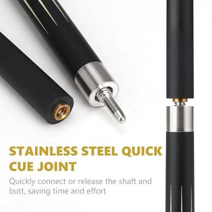 Professional Pool Cue Stick with Case, Pool Cue Stick 2-Piece Glass Fiber Billiards Cue Stick Low Deflection Pool Stick for Adults Players, 58" 19oz - size: 13mm Tip