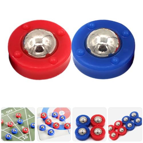 BESTonZON 20pcs Tabletop Shuffleboard Pucks Mini Shuffleboard Replacement Pieces Set Blue and Red Accessories Portable Curling Equipment for Tabletop Play