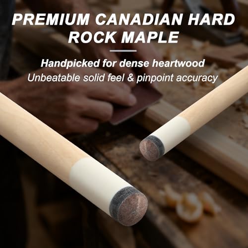 LOTKEY Pool Cue Stick,58"/52"/48"/42" Pool Cue Set of 4/2/1 Billiard Cues Sticks for Professional,Pool Sticks for Adults 14 15 19 20 21oz House Bar with 2 Billiard Chalk - color: 58" set of 2 20oz with 2 Chalks