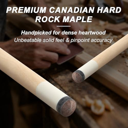 LOTKEY Pool Cue Stick,58"/52"/48"/42" Pool Cue Set of 4/2/1 Billiard Cues Sticks for Professional,Pool Sticks for Adults 14 15 19 20 21oz House Bar with 2 Billiard Chalk - color: 58" set of 2 20oz with 2 Chalks