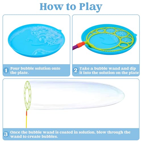 JOYIN Big Bubble Wands Set, Giant Bubble Wand Toys with Tray Bulk for Kids Adults, Summer Toys, Birthday Party Favors, Outdoor Activities, Easter Basket Stuffers - style: Regular