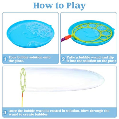 JOYIN Big Bubble Wands Set, Giant Bubble Wand Toys with Tray Bulk for Kids Adults, Summer Toys, Birthday Party Favors, Outdoor Activities, Easter Basket Stuffers - style: Regular