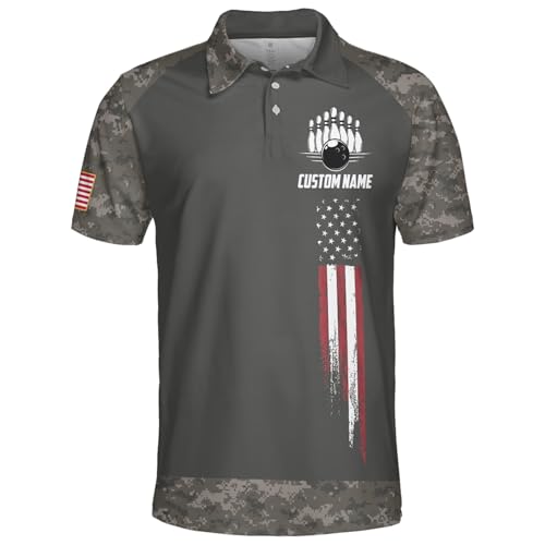 GABITA Personalized Bowling Jerseys for Men, Custom Bowling Polo Shirt, Bowling Shirts Gift for Bowler Team Player - color: A43