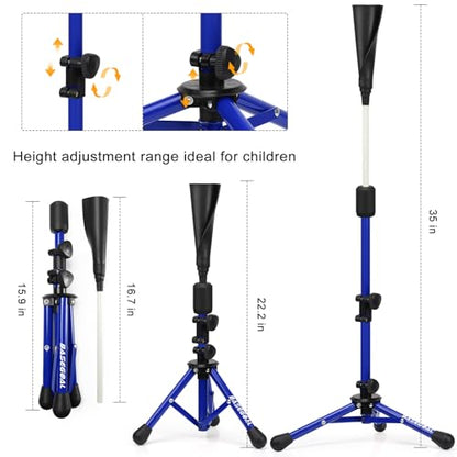 BaseGoal Baseball Tee for Kids,Youth Stand Set,Teeball Set,Youth Baseball,Softball Batting Tee Set,Easy Adjustable Height - style: Blue-b