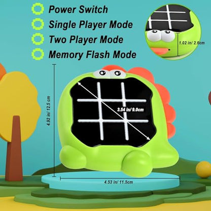 Electronic Tic Toe Tac Bolt Game, 3-in-1 My toeTac Digital Tic Toe Tac Game, Travel Board Fidgets Games for Kids 4 8 12, Brain Memory Games for Kids, Birthday Toy for Girl Boy