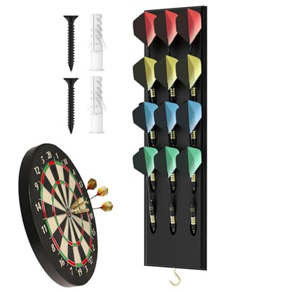 Wood Dart Holder Wall Mount | 12-Hole Wooden Darts Holder Stand for Bar and Game Room, Durable Wall Mounted Storage Rack for Players, Home, Office, Pubs, Clubs, Recreation Areas, Tournaments