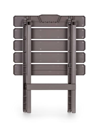 Camco Adirondack Style Folding Plastic Large Table with Footrest Design and Easy to Setup Construction for Indoor or Outdoor Use, Taupe