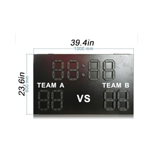 33W Wall-Mounted Electronic Scoreboard, 8 Inch Led Digital Water Proof Score Display with Remote Control, 60° Viewing Angle, for Basketball, Football, Tennis