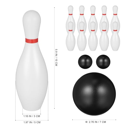 SEWACC Kids Bowling Set 5.90 Inch Mini Plastic Bowling Pins and Balls for Indoor Bowling Games Children Sports Toy for Hand-Eye Coordination and Motor Skill Development 10 Pins 2 Balls
