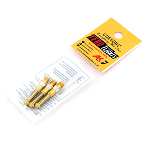 CUESOUL TERO AK7 Aluminum Dart Shafts 25.2mm Built-in Spring Telescopic for Steel Tip Darts and Soft Tip Darts - color: Gloden