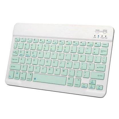 Slim Mini Wireless Portable Bluetooth Rechargeable Keyboard for Apple iPad iPhone Samsung Tablet Phone Smartphone Fire HD 10 Max 11 iPadOS iOS Android (10 Inch Green) - color: 10 Inch Green