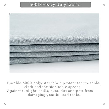 7/8/9FT Heavy Duty 600D Polyester Canvas Billiard Pool Table Cover(7 Colors Available) (Gray, 9-Foot) - color: Grey, size: 9-Foot