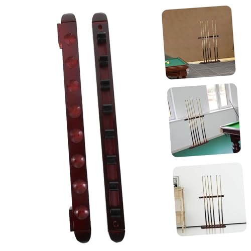 POPETPOP 1Set Wooden Wall Mounted Pool Cue Rack Decorative Pole Storage for Billiard Sticks Reliable Cue Holder and for Billiard Enthusiasts Rustic Wine