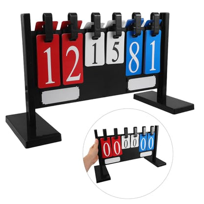POPETPOP Portable Flip Sports Scoreboard with 4 and 6-Digit Display, Weather-Resistant Thickened Tabletop Score Counter for Table Tennis, Basketball, Volleyball, Baseball Games and Outdoor
