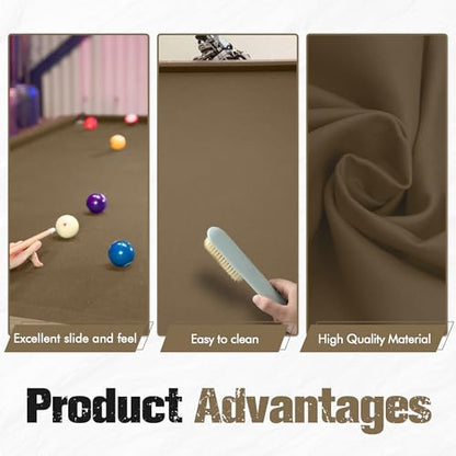 Pool Table Felt and Bumper Kit Felt for Billiard Cloth with Pool Table Bumpers and Cushions Facing, 6 Pcs Cloth Strips and Staple Remover - color: Tan, size: 8FT + 42'' Bumpers