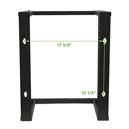 NavePoint 12U Wall Mount Rack - Server Rack for 19 Inch IT Equipment Open Frame Rack – Network Rack for AV & Server Equipment 16” Deep Rack, Black - size: 12U