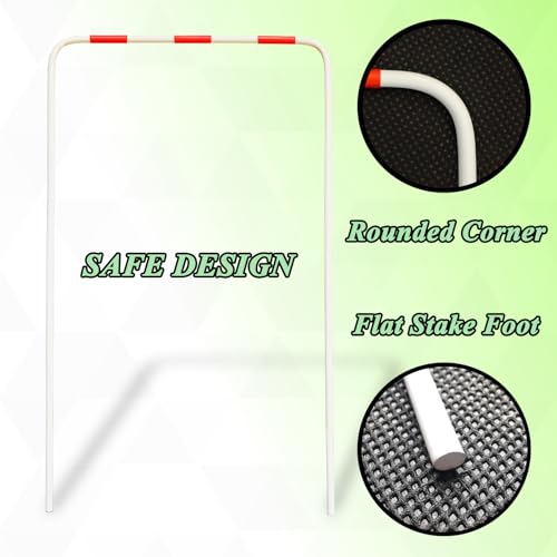 Croquet Wickets Replacement, Set of 9, Heavy Duty Thick Steel Wire with White Plastic Coating, 11 x 6.7, for Families Backyard Lawn Outdoor Game