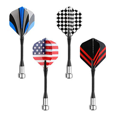 Accmor Magnetic Darts, 12pcs Replacement Magnet Darts Plastic Darts for Dartboard - color: Black Blue Red-Geometry