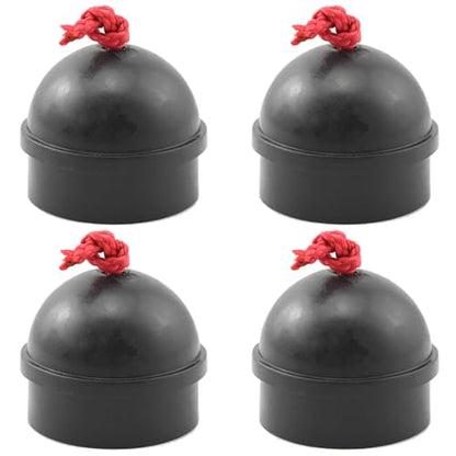 4pcs Cue Chalk Holder Rubber Non Slip Pool Chalk Holders Billiard Cue Tips Chalks Case No-Slip Cue Tip Chalk Billiard Pool Cue Chalk Holder with Cord for Snooker Pool, Black