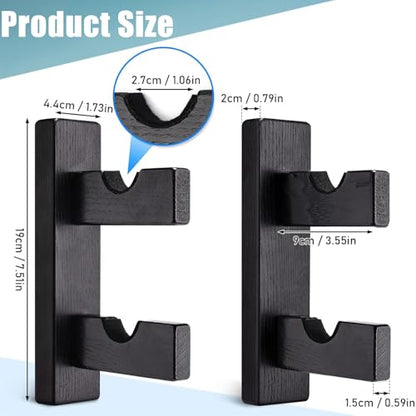 Pool Stick Holder Wall Mount Pool Stick Rack Billiard Cue Racks | Solid wood, horizontal display and storage of 2 billiard clubs on the wall (1 pair) - color: 1 pair