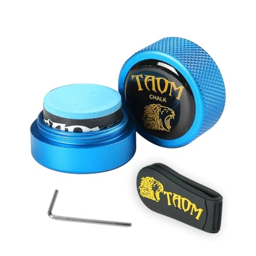 TAOM Pool Chalk Holder Round Shaped Practical Tool Billiards Accessories Magnetic Mini Chalk Tip Case Container Round Box Billiards - color: 4-Blue with Pyro Blue Chalk and Clip
