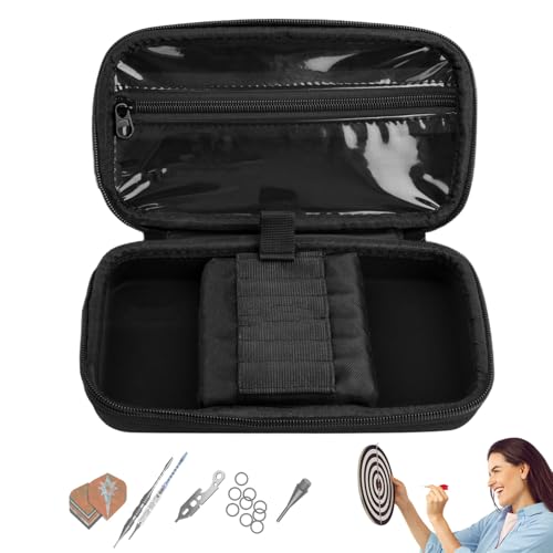 Hard EVA Shell Dart Case Storage for 6 Darts, Large Capacity Soft Tip Darts Protective Case, DartsEquipment Container With Zip, Dart Storage Holder Carrying Bag for Home（DartsNot Included）