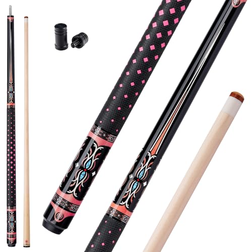 KONLLEN Maple Pool Cue Stick for Adults - Features Low Deflection Shaft, Titanium Alloy 3/8x8 Joint, and 12mm Tip - color: K-P-02