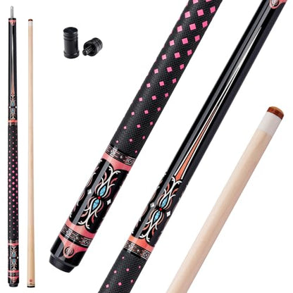 KONLLEN Maple Pool Cue Stick for Adults - Features Low Deflection Shaft, Titanium Alloy 3/8x8 Joint, and 12mm Tip - color: K-P-02