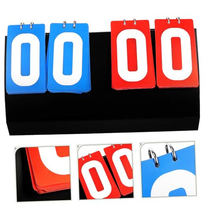 WOONEKY Portable Basketball Scoreboard Sport Scorekeeper Tabletop Scoring Board Water-Resistant PVC Digital Printing Easy Flip for Game Use