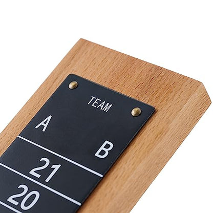 Steel Scoreboard Nailed on a Beech Board with Magnetic Score Keepers for Cornhole and Other Games (17" H x 2.75" W)