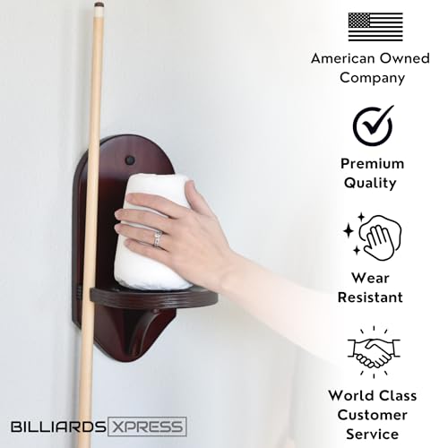 Pool Hand Chalk Holder - Elegant Cone Chalk Holder - Extra-Sturdy Pool Chalk Holder - Wall Mounted Pool Table Chalk Holder with Beveled Edge and Hardware - Pool Table Accessories - color: Mahogany