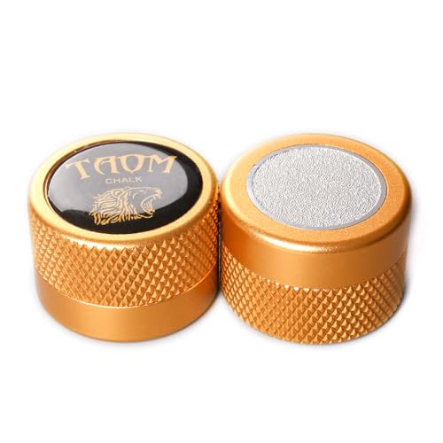 TAOM Upgrade Pool Chalk Holder Round Shaped Practical Tool Billiards Accessories Magnetic Mini Chalk Tip Case Container Round Box Billiards,Cue Tip Tool Scuffer Shaper - color: 2-Single Chalk holder-Yellow
