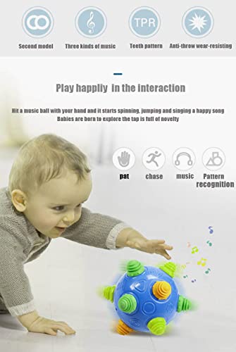 Toddler's Music Dancing Shake Ball - Move, Crawl, Bounce, Sensory Learning for Kids and Babies, Fun Gift for Both Boys and Girls - color: Navy Blue