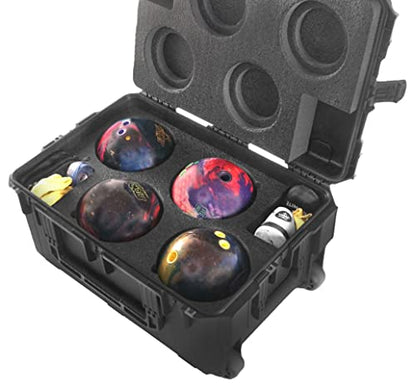 Case Club Heavy Duty Waterproof Bowling Ball Cases with Wheels and Extension Handle - style: 4 Ball