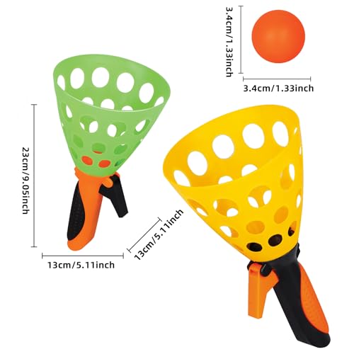 catch ball game for kids, Outdoor Indoor Games, Pop and Catch Ball Family Games with 2 Launcher Baskets and 12 Balls, Summer Beach Yard Sport Birthday Party Gifts Toys Ages 4 5 6 8 12+ Years Old