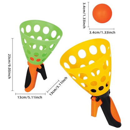 catch ball game for kids, Outdoor Indoor Games, Pop and Catch Ball Family Games with 2 Launcher Baskets and 12 Balls, Summer Beach Yard Sport Birthday Party Gifts Toys Ages 4 5 6 8 12+ Years Old