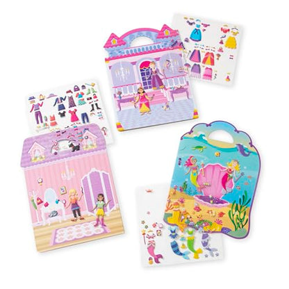 Melissa & Doug Puffy Sticker Activity Books Set of 3 – Dress-Up, Princess & Mermaid, with 208 Reusable Stickers and Fold-Out Scenes, Mess-Free Travel Toys for Kids Ages 4+ - FSC Certified - style: Dress-Up, Princess & Mermaid