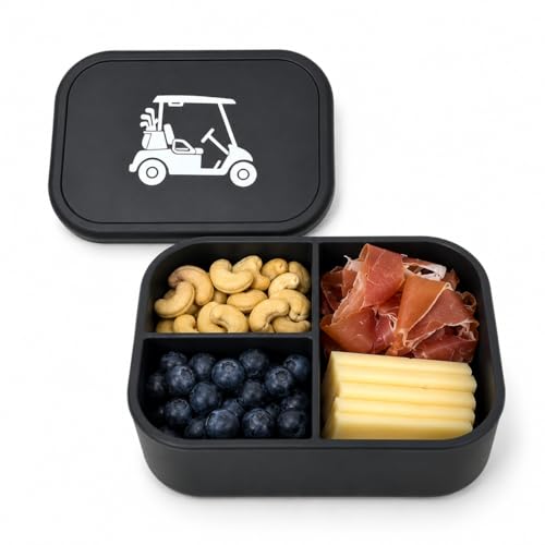 LIAPELA Golf Snack Box On-Course Food Container for Golf Cart, Leak Resistant Lunch Box with Compartments, Premium Golf Accessory Gift for Men, Women, Dad, Golfers