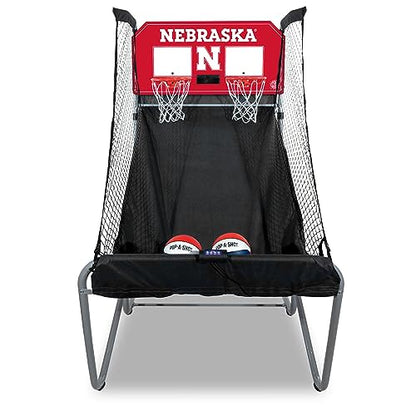 Pop-A-Shot - Home Dual Shot with NCAA Graphics l Sensor Scoring l 16 Game Modes l 7 Balls l Foldable Storage l for All NCAA Fans - style: Nebraska Cornhuskers