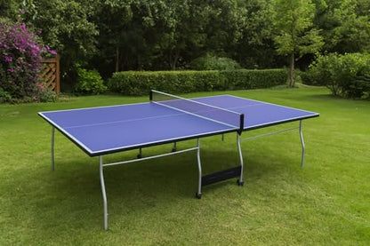 8FT Foldable Mini Table Tennis Table Set – Mid-Size Portable Ping Pong Table with Heavy-Duty Aluminum Frame, Anti-Rust, Indoor Outdoor Game Set Includes 2 Paddles, 3 Balls, Net & Carrying Handle
