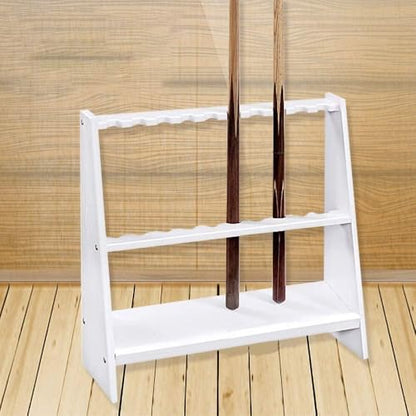 Ball Cue Stand Rack Home Solid Wood Pool Cue Rack,10 Pool Billiard Stick,Freestanding Billiard Cue Racks,Easy to Assemble 1/White/60x18x57cm