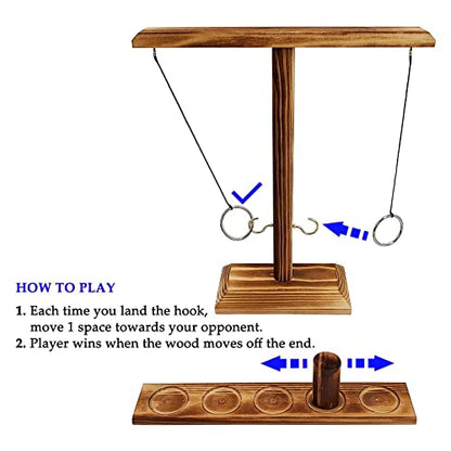 Hook and Ring Toss Game for Adults Party Games Wider & Longer Latest Verison - Rectangle