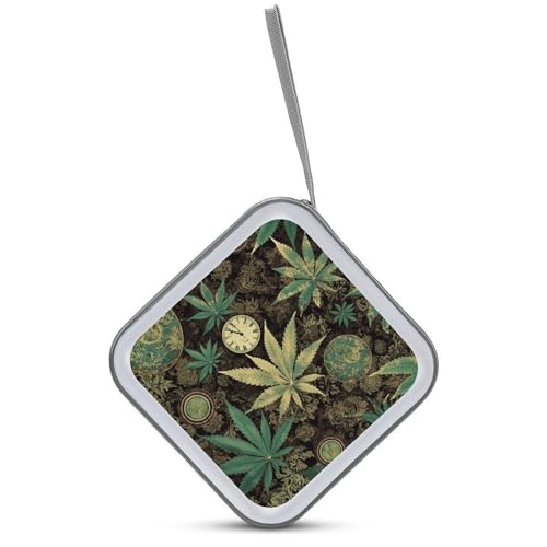 A Puff in Time Weed Marijuana Portable CD Case Holder,DVD Wallet Holder 40 Capacity CD Cases Storage DVD Book Binder for Car Home Travel - color: A Puff in Time Weed Marijuana