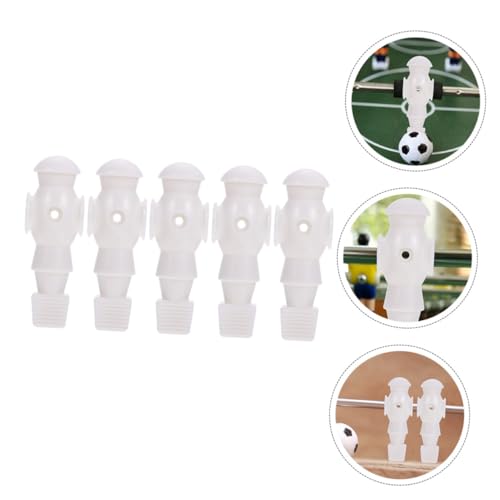 BESPORTBLE 5Pcs Foosball Table Football Players Replacement for Standard Rods Lightweight White Soccer Men Figures Easy to Install Foosball Supplies for Indoor Family Game Accessories