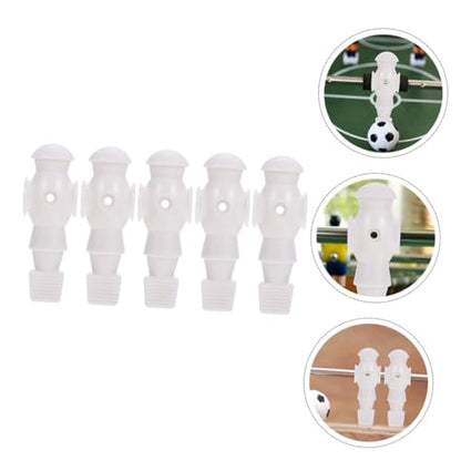 BESPORTBLE 5Pcs Foosball Table Football Players Replacement for Standard Rods Lightweight White Soccer Men Figures Easy to Install Foosball Supplies for Indoor Family Game Accessories