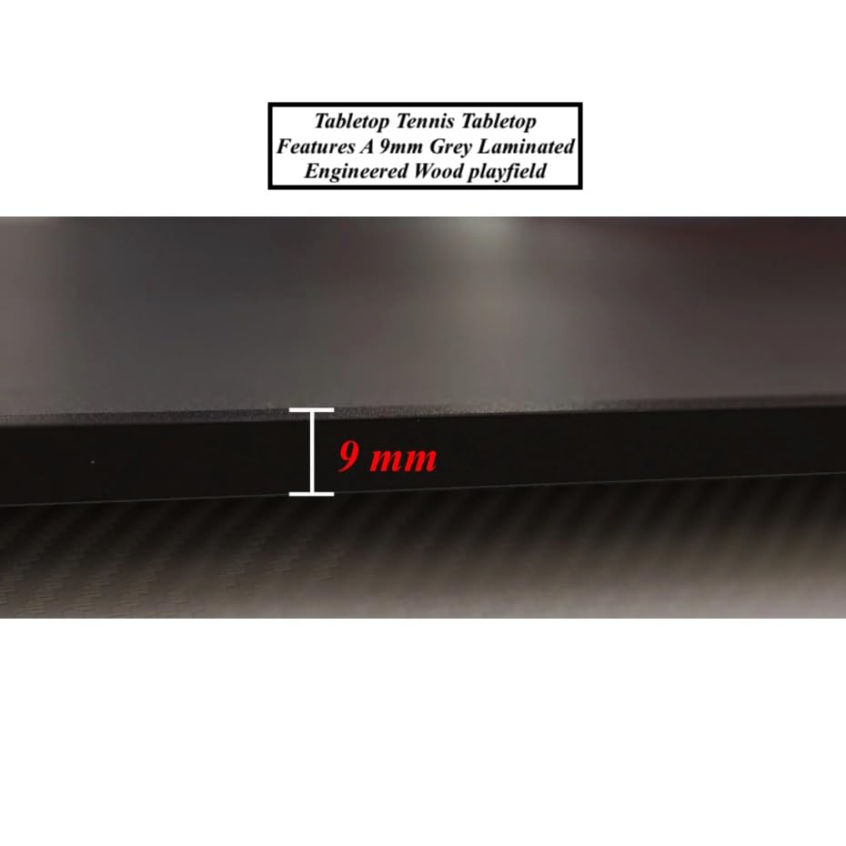 Midsize Foldable Indoor Table Tennis Conversion Top, 84 x 44 in Ping Pong Tabletop with Net & Post, 9mm Thick Playing Surface, Lightweight Compact Design, Easy Fold-Up Storage