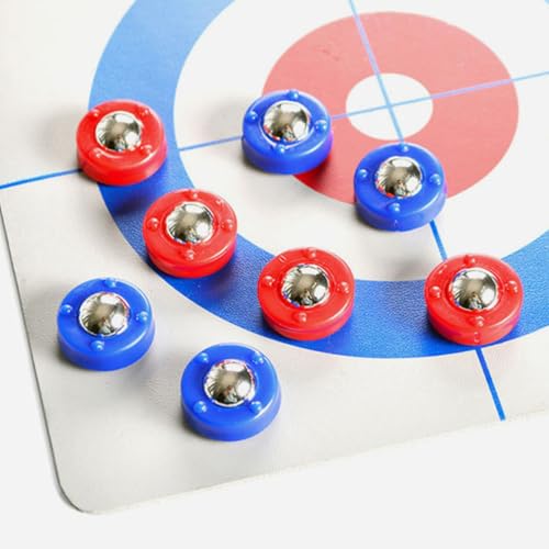 BESTonZON 20pcs Tabletop Shuffleboard Pucks Mini Shuffleboard Replacement Pieces Set Blue and Red Accessories Portable Curling Equipment for Tabletop Play