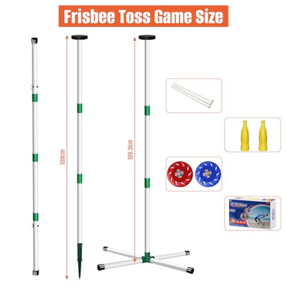 Kovshuiwe Flying Disc Game Set, Bottle Smash Disc Toss Game- Indoor & Outdoor Team Game, Disc Toss Outdoor Games Height Adjustable Bottle Drop Set-Play at The Beach, Lawn, Backyard, Park, Tailgating